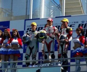 Merah Putih untuk pertama kalinya berkibar di ajang balap All Japan Championship yang dihelat di Sirkuit Okayama, Jepang, setelah pembalap binaan AHM meraih podium tiga kelas GP3. (bambang)