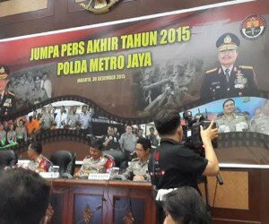 Kapolda Metro Jaya, Irjen Tito Karnavian ketika memberikan keterangan berbagai kasus selama tahun 2015 di Mapolda Metro Jaya. (ilham)