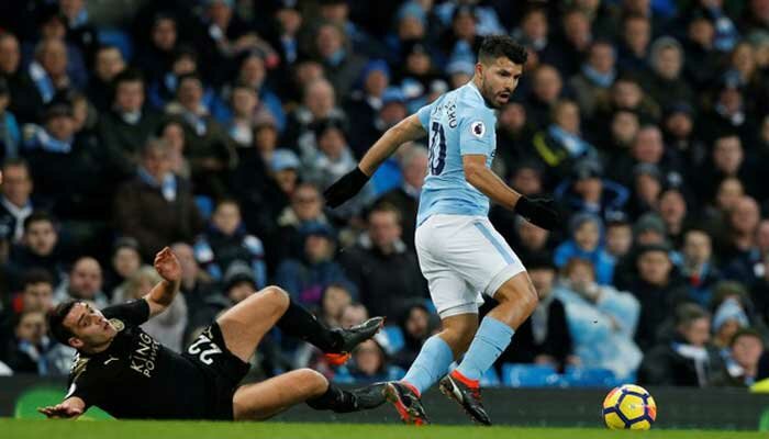 Aguero cetak empat gol ke gawang Leicester City (reuters)