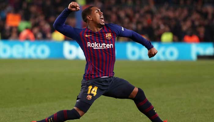 Malcom rayakan gol ke gawang Real Madrid (reuters)