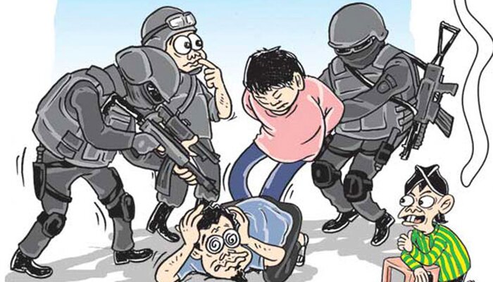 Ilustrasi penangkapan teroris.
