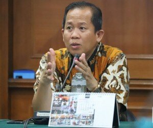 Wakil Walikota Jakarta Utara, Ali Maulana Hakim saat memimpin rakor persiapan musim penghujan. (deny)