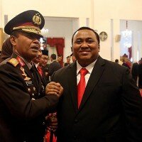Presiden Konfederasi Serikat Pekerja Seluruh Indonesia (KSPSI), Andi Gani Nena Wea bersama Kapolri, Jenderal Idham Azis. (ist)