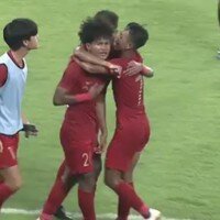 Bagus Kahfi bersama pemain Timnas Indonesia U19 merayakan gol yang dicetak ke gawang Korea Utara. (instagram official pssi)