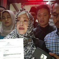Anggota DPD RI Fahira Idris melaporkan akun facebook atas nama Ade Armando ke Polda Metro Jaya, Jumat (1/11/2019).(firdha)