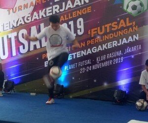 Atraksi Free Style di BPJAMSOSTEK FUTSAL Challenge 2019. (tri)