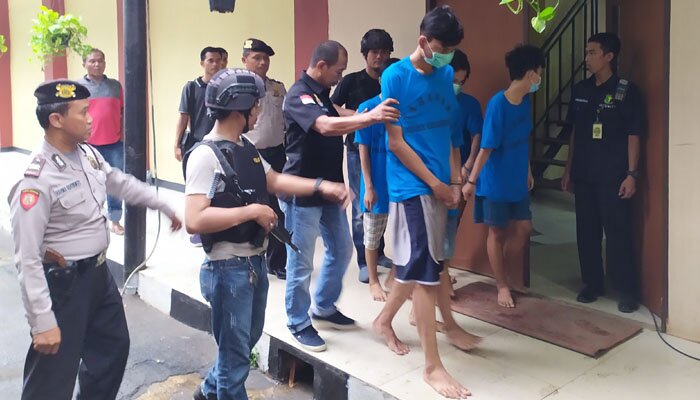 kawanan geng motor yang ditangkap Polsek Kalideres. (Ifand)