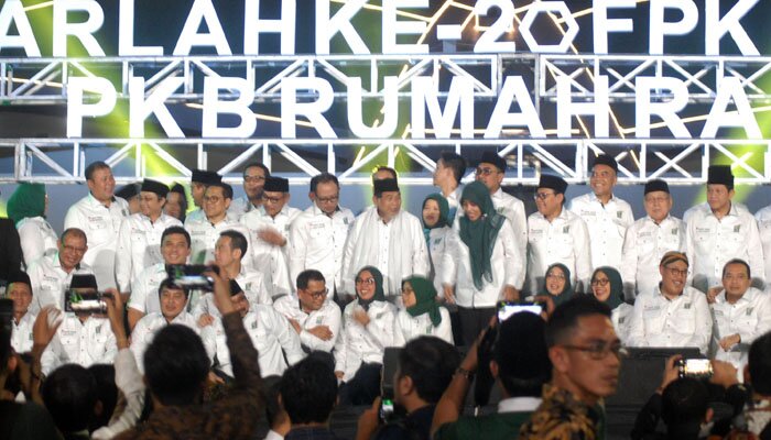 Jajaran Fraksi PKB hadiri Harlah ke 20 di lapangan MPR RI.(timyadi)