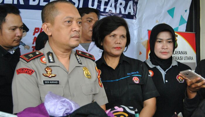 Kapolsek Bekasi Utara, saat memberi keterangan. ( saban)