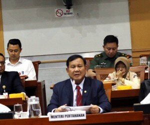 Menteri Pertahanan Prabowo Subianto rapat kerja (Raker) dengan Komisi I DPR (timyadi)