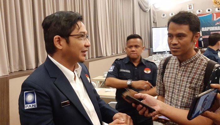 Pasha Ungu membuka Rapimnas 2019 Ormas Barisan Muda Penegak Amanat Nasional (BM-PAN) di salah satu Hotel, Jakarta Selatan. (adji)