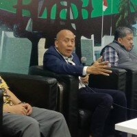 Anggota Komisi II DPR RI Saan Mustapa saat meaparkan soal Pilkada. (rizal)