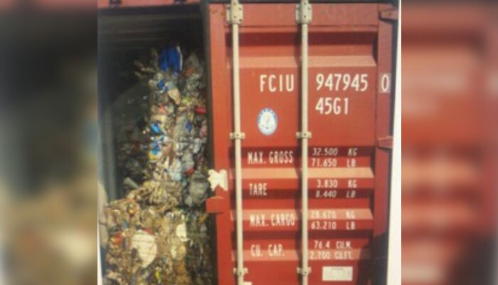 Kontainer Plastik Bercampur Sampah dan Limbah B3 di reekspor. (ist)