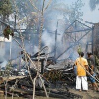 Lokasi kebakaran rumah milik Joko Susanto. (koesma)