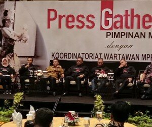 Press Gathering Pimpinan MPR dan Koordinatoriat Wartawan Parlemen di Seminyak, Bali, Jumat (15/11/2019) malam.(rizal)