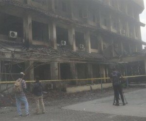 Kondisi SMK Yadika setelah terbakar.(saban)