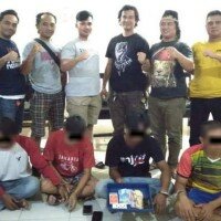 Empat tersangka penjudi.