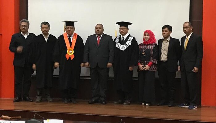 AKBP Didik Novi Rahmanto usai Sidang Promosi Doktoral. (ist)