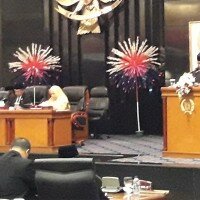Suasana Rapat Paripurna DPRD DKI saat membahas Rancangan Peraturan Daerah (Raperda) tentang APBD 2020 DKI Jakarta. (Yendhi)