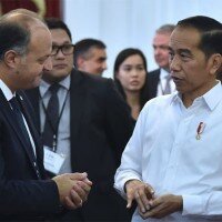 Presiden Jokowi saat menerima delegasi Dewan Bisnis Amerika Serikat (AS)-ASEAN di Istana Merdeka, Jakarta. (ist)