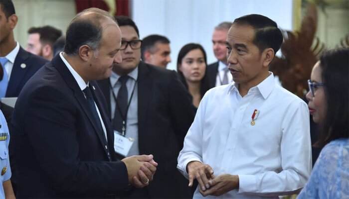 Presiden Jokowi saat menerima delegasi Dewan Bisnis Amerika Serikat (AS)-ASEAN di Istana Merdeka, Jakarta. (ist)