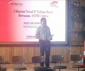 CEO Toll Road Business Group, Krist Ade Sudiyono saat memberikan sambutan pada media gathering, Selasa (9/12/2019). (haryono)