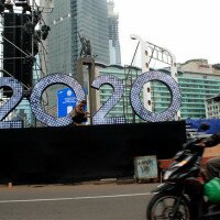 Kawasan Bundaran Hotel Indonesia jelang tahun baru 2020. (rihadin)