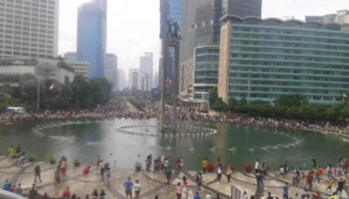 Bunderan HI jadi salah satu tempat panggung hiburan malam tahun baru.(dok)