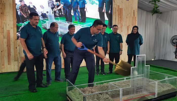 Gubernur DKI Jakarta Anies Rasyid Baswedan saat Groundbreaking Hunian DP 0 Rupiah Nuansa Cilangkap. (ist)