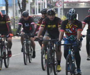 Gowes Kamtibmas Perdana Bareng Kapolda Kaltim.(ist)