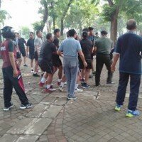 Korban ledakan granat asap di Monas sedang dievakuasi.(ist)