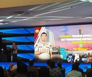 Kapolri Jenderal Idham Azis dalam acara launching program inovasi dan pembangunan sarana prasarana (Sarpras) Polda Metro Jaya, di Balai Pertemuan Polda Metro Jaya, Jakarta Selatan, Kamis (5/12/2019).(firda)