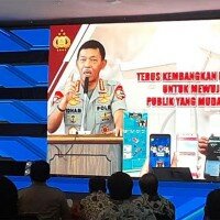 Kapolri Jenderal Idham Azis dalam acara launching program inovasi dan pembangunan sarana prasarana (Sarpras) Polda Metro Jaya, di Balai Pertemuan Polda Metro Jaya, Jakarta Selatan, Kamis (5/12/2019). (firda)
