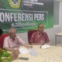 Ketua DPP LDII Prasetyo Soenaryo saat menyampaikan laporan akhir tahun di Kantor DPP LDII, Jakarta, Senin (30/12).(johara)