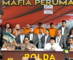 Kapolda Metro Jaya Irjen Gatot Eddy Pramono memberikan keterangan aksi penipuan mafia property syariah.(ilham)