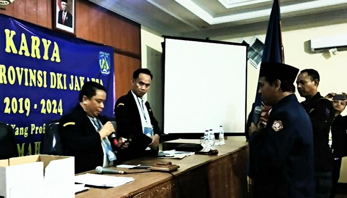 Ketua Karang Taruna Provinsi DKI Jakarta terpilih, Muhammad Mul (kanan). (deny)