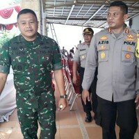 Kapolres Metro Depok AKBP Azis Andriansyah bersama Dandim 0508 Depok Kolonel Inf Agus Isrok Mikroj. (angga)