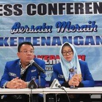 Ketua Steering Committee dan Organizing Committee Rakernas V Saleh P Daulay memaparkan soal Munas PAN. (rizal)