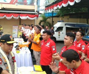 Kapolda Metro Jaya, Irjen Gatot Eddy Pramono saat peluncuran aplikasi MPOK di Markas Polres Pelabuhan Tanjung Priok, Jakarta Utara.(yahya)
