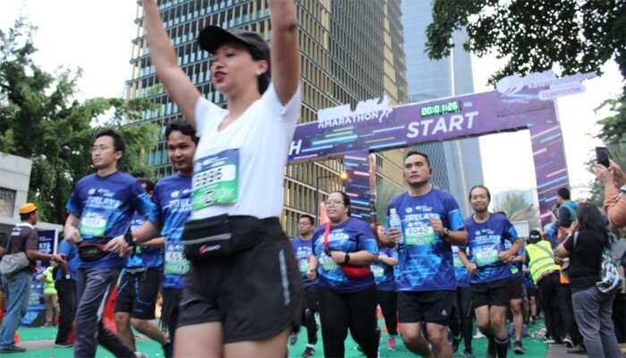 Ribuan peserta ramaikan Relay Maraton BPJAMSOSTEK 2019, Minggu (15/12/2019).(rihadin)