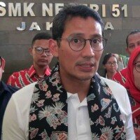 Sandiaga Uno saat di SMKN 51 Jakarta. (Ifand)