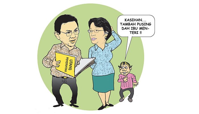 sentilan ahok-sri mulyani