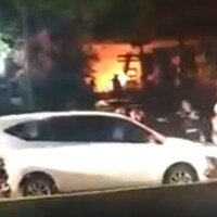 Kebakaran SPBU Tebet, Jakarta Selatan. (tangkapan layar twitter tmc polda metro jaya)