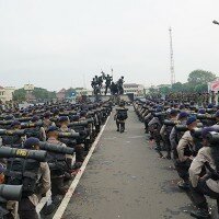 Personel lulusan Tamtama Remaja angkatan 46 di Mako Brimob. (angga)