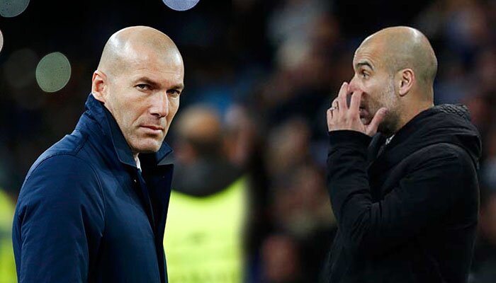 Pelatih Real Madrid Zenedine Zidane akan bertemu lagi dengan bebuyutannya Pep Guardiola (Manchester City) di Liga Champion.